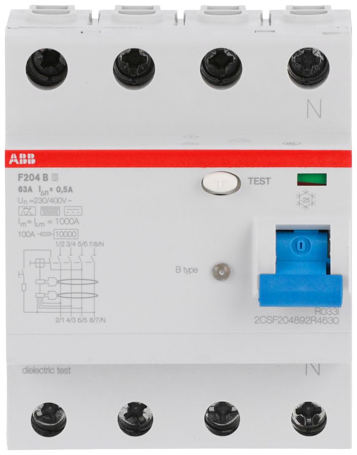 Fehlerstromschutzschalter ABB proM compact 4P 63A 500mA Typ B selektiv