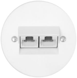 UP-Anschlussdose p.58 2RJ45 getrennt, weiss