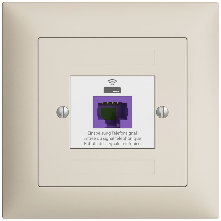 UP-Rückführungsdose EDIZIOdue FMI 1×RJ45 f.Swisscom VoIP, 8 polig, UTP, crema