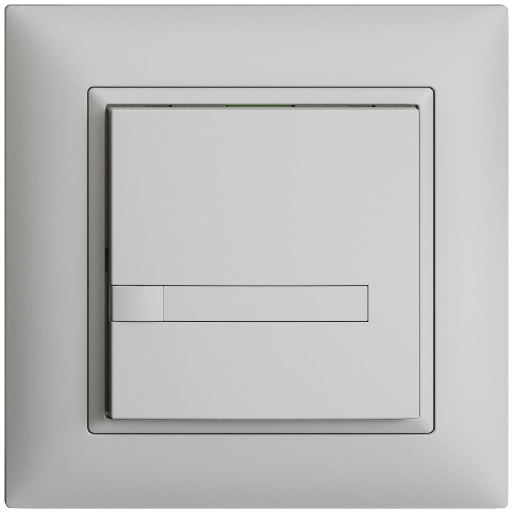 Poussoir ENC KNX 1× EDIZIOdue gris clair RGB sans LED avec insert papier