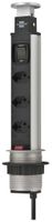 Steckdosenleiste Tower Power Ø60mm 3×T13 2m H05VV-F 3×1.5mm² alu/sz