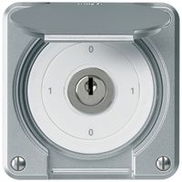 UP-Schlüsselschalter robusto IP55 mit Klappdeckel S0/1P aluminium f.Kombination