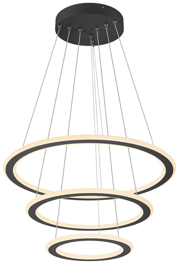 LED-Pendelleucht.SLV ONE FLAT triple 58W 3500lm 927/930 DALI direkt Ø800 schwarz