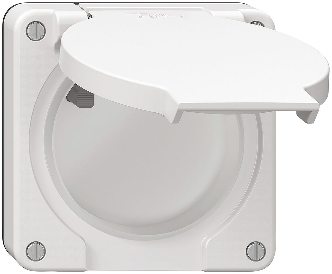 FI-Steckdose NEVO, 16A 250V, mit Anschlussklemmen, blind, weiss