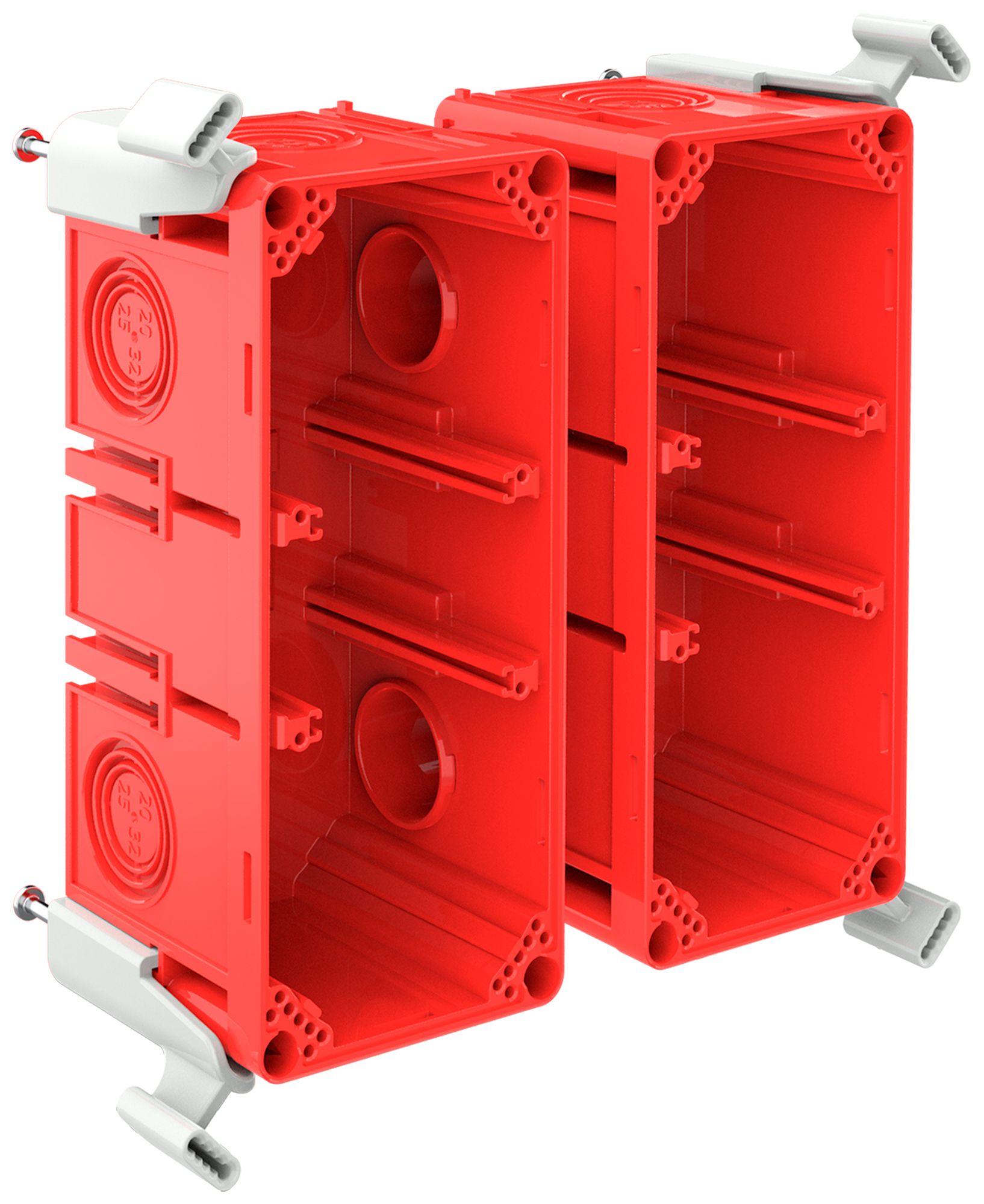 NUP-Einlasskasten CRALLO-LEU 178×178×73mm 2×2 Halogenfrei rot