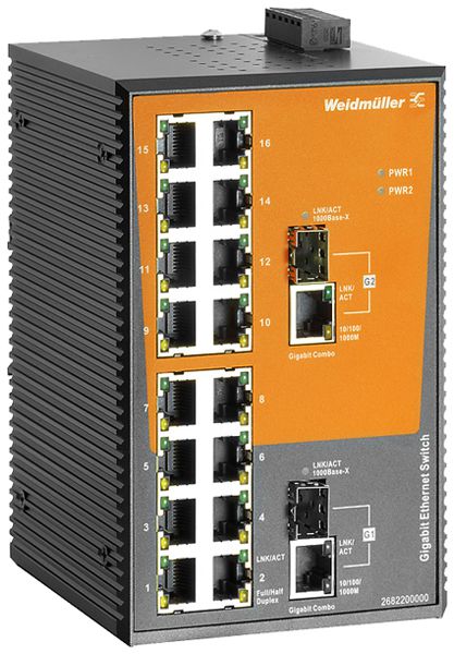 Switch WM IE-SW-EL18-16TX-2GC, 16×RJ45 FE+2×SFP GbE+2×Combo GbE unmanaged