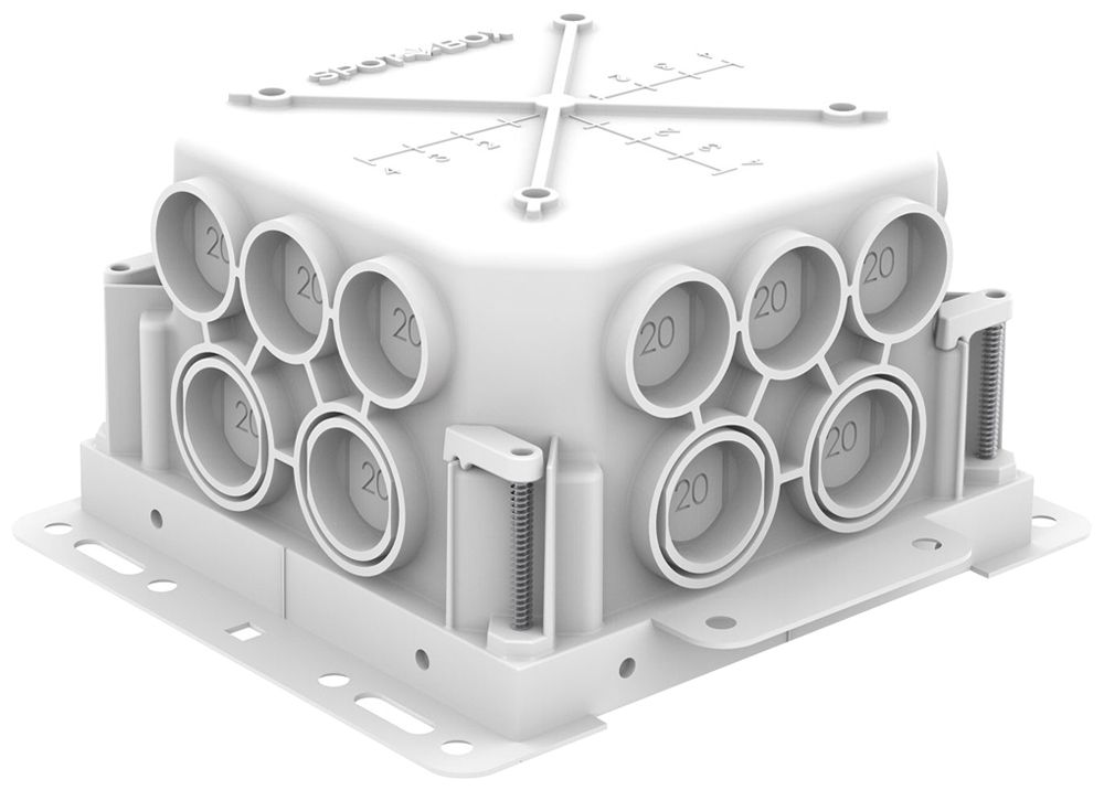 Scatola di derivazione INC Spotbox Conexa 75H Set 115×115×75mm bianco
