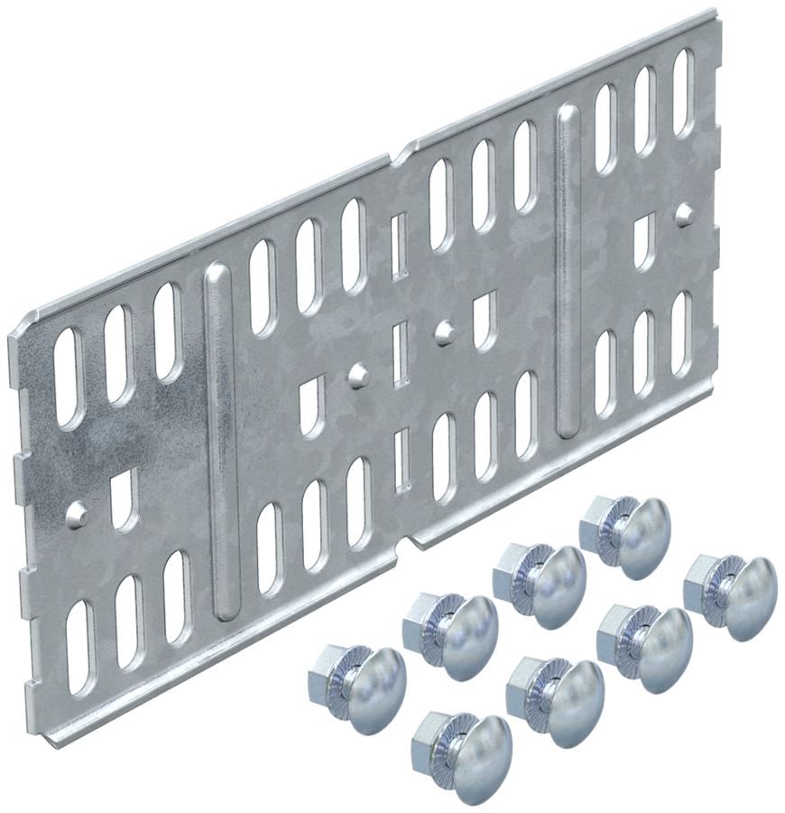 Längs/Winkelverbinder Bettermann 85mm M8 Schrauben zu MKS-Kanal verz.