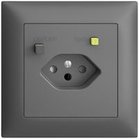 UP-Steckdose EDIZIOdue T13 FI 30mA FMI, shutter, dunkelgrau