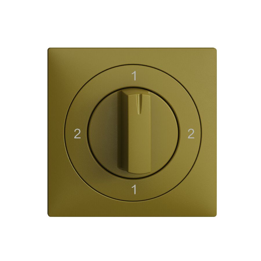 Frontset EDIZIOdue 2-1-2-1 olive 60×60mm für Drehschalter
