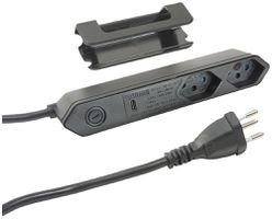 Steckdosenleiste Steffen STEBA IQ 2×T13 1×USB-C 1.5m schwarz