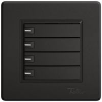 Pulsante universale INC EDIZIO.liv UNI SNAPFIX® c.LED RGB 4× com.1T ne