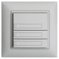 UP-KNX-Taster RGB EDUE FMI, 250mW, m.RGB-LED, m.Papier, 3×Taste, 1×Tastenb., hgu