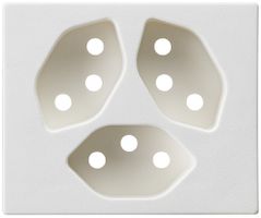 Frontplatte zu FLF-Steckdose Hager 3×Typ 13 Z weiss