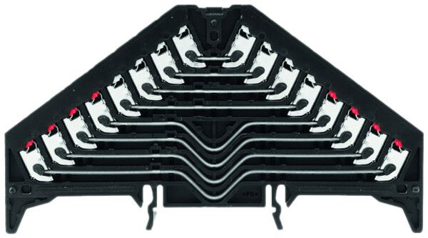 Rangierverteilerklemme Weidmüller PRV 8L PUSH IN TS35×7.5 schwarz, weiss/rot