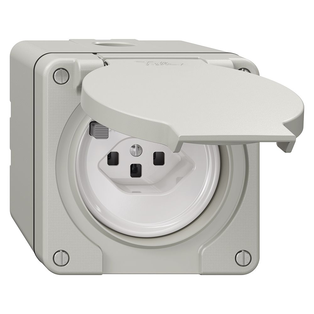 NAP-FI-Steckdose NEVO, 30mA, Typ 23, mit Anschlussklemmen, lichtgrau