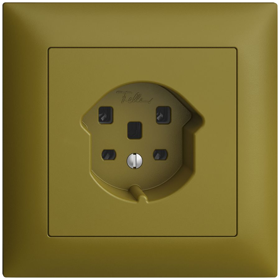 Presa INC EDIZIOdue T25 16A olive, morsetti a vite