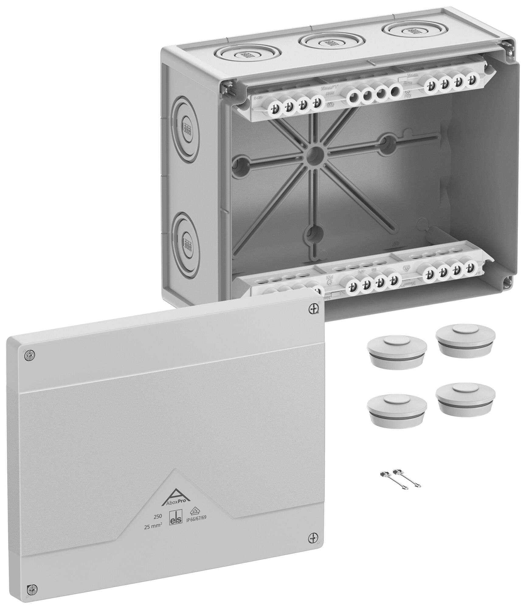 Scatola di derivazione AP Spelsberg Abox Pro 250-25² 202×252×120mm IP69 gr