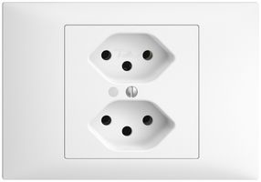 EB-Steckdose EDIZIOdue 2×T13 weiss mit LED grün