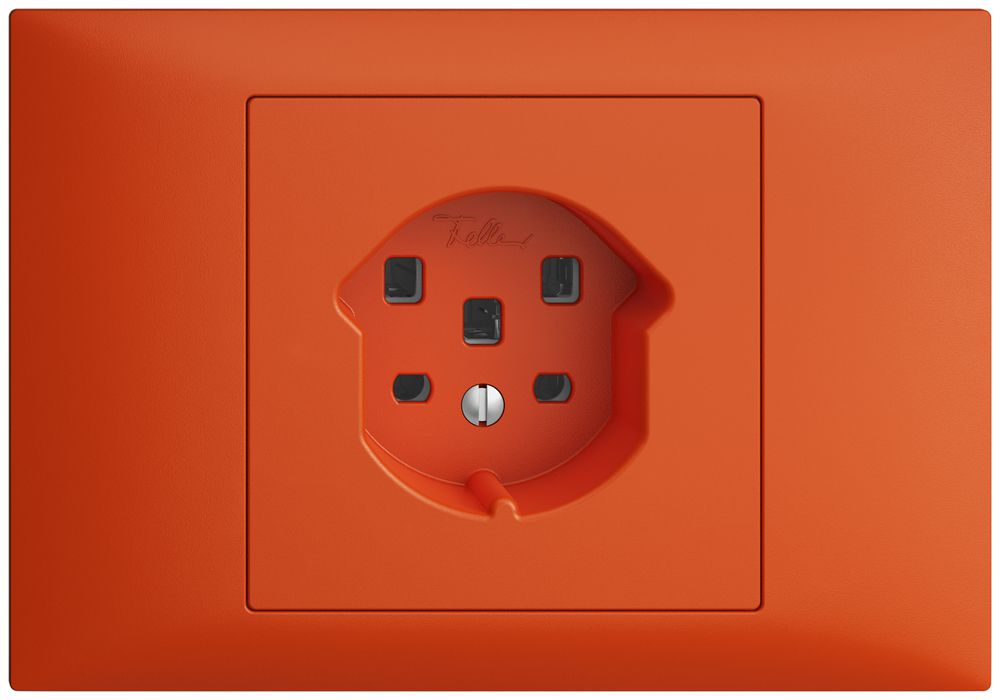 EB-Steckdose EDIZIOdue T25 16A orange, mit Steckklemmen