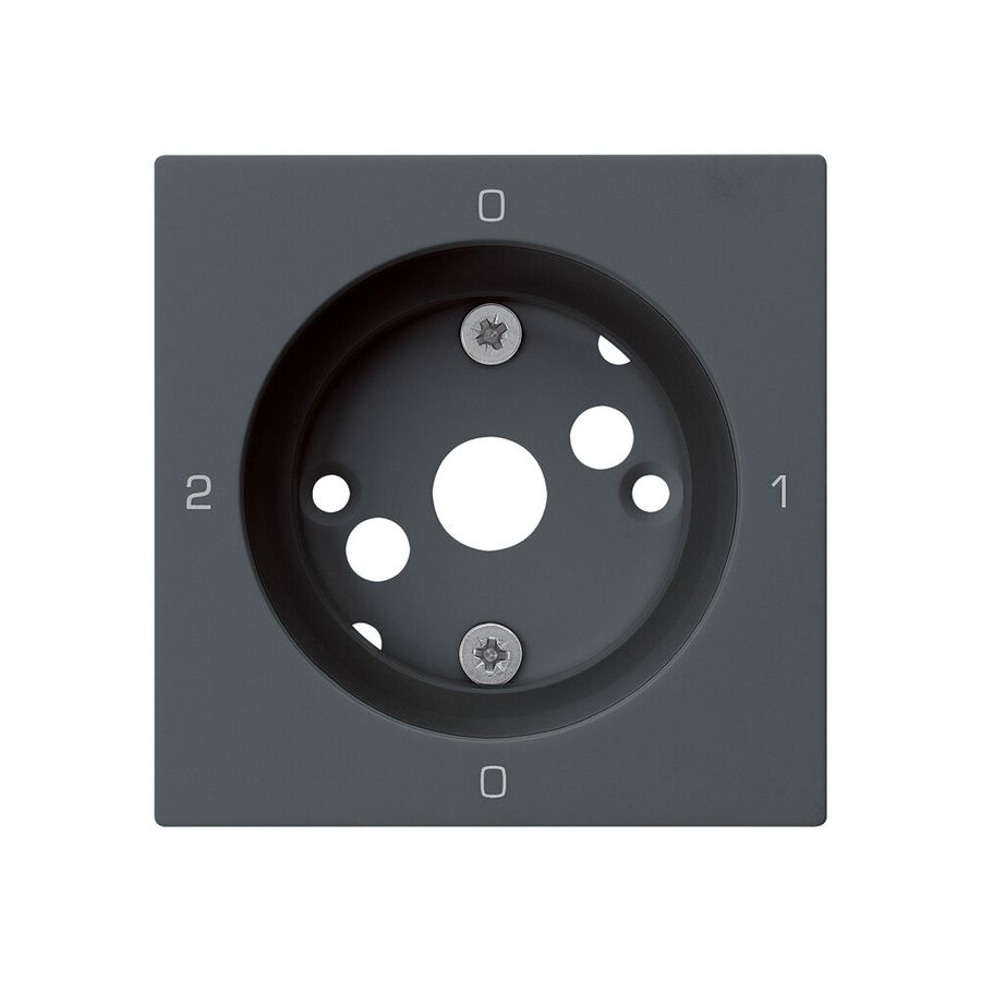 Placca frontale kallysto 0-1-0-2 60×60mm per interruttore rotativo S2 antracite