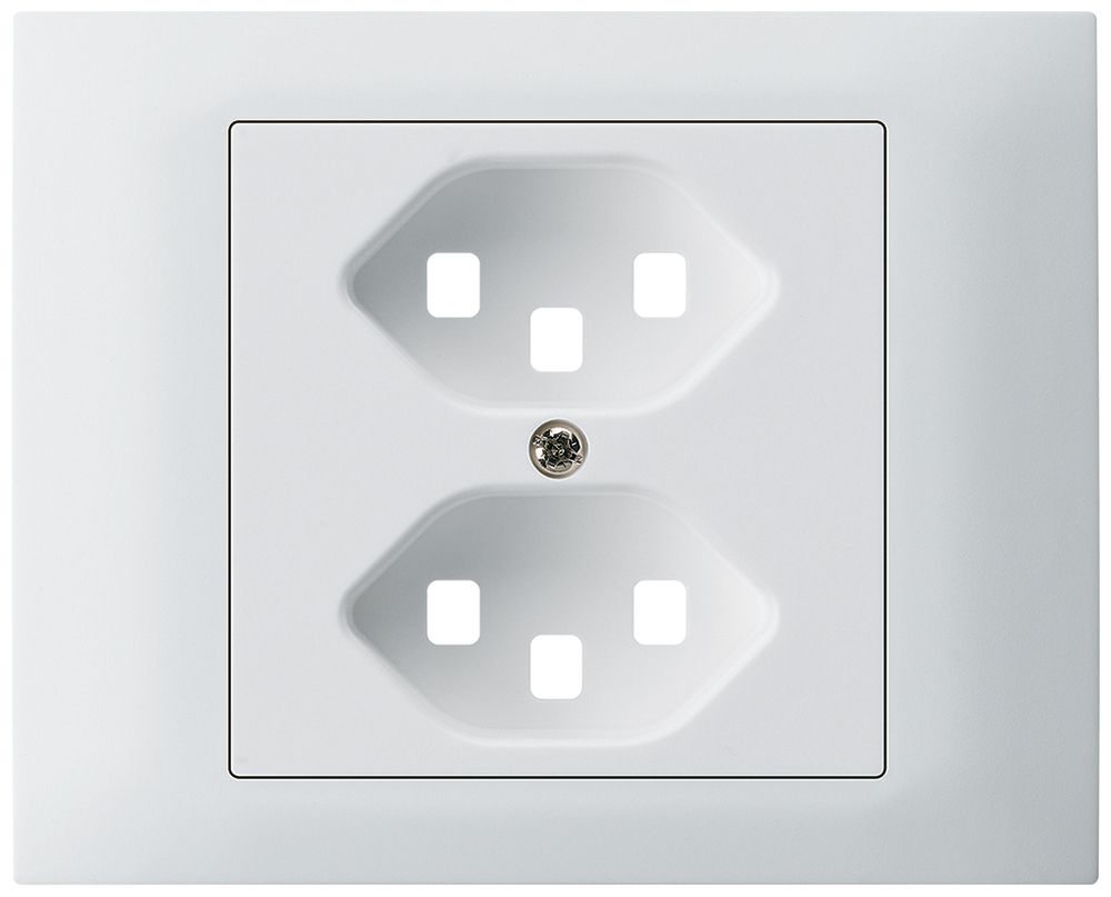 EB-Frontset Hager kallysto für Steckdose G3 2×Typ 23 Abdeckrahmen steckbar weiss