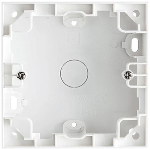 Scatola AP SG 1×orizzontale e verticale 86×86mm bianco