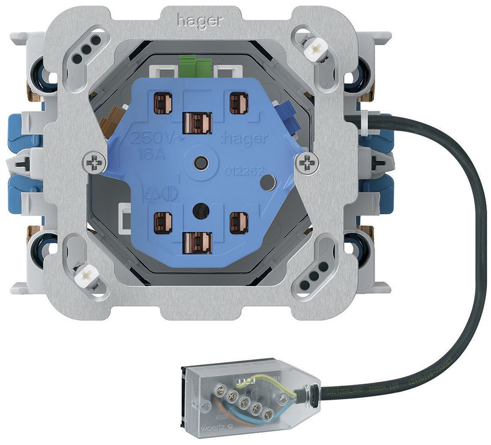 Prise INC 2×type 13/23 Hager L2 Technofil avec boîte INC G3