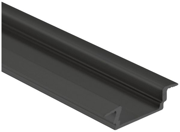 Profilé encastré DOTLUX type 5 aluminium plat ailette noir 2m