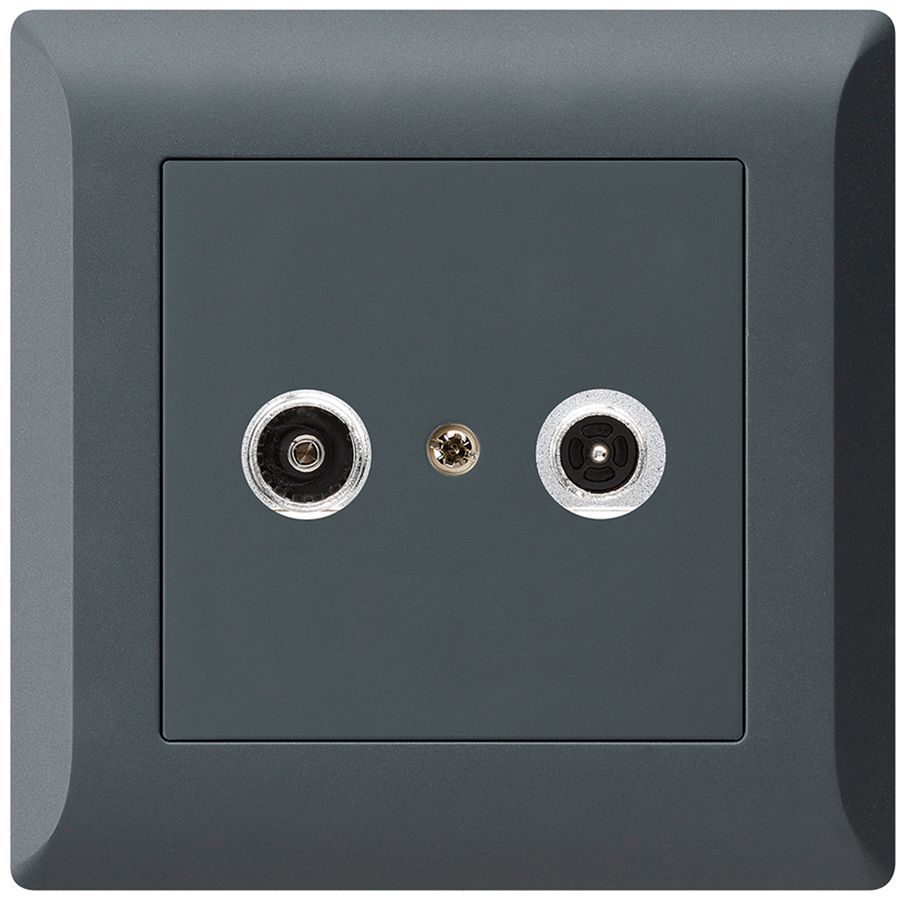 UP-Antennendose kallysto.line R/TV 19dB 2GHz anthrazit