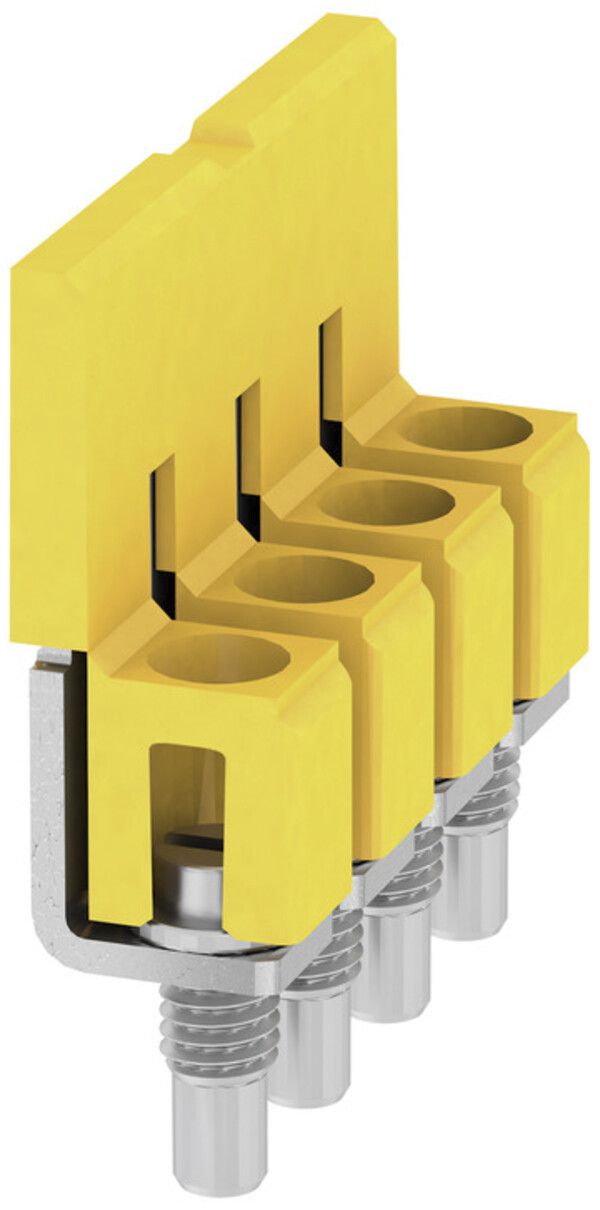 Connexion transversale Weidmüller WQV 4/4 vissé 4L pas 6.1mm isolé 41A jaune