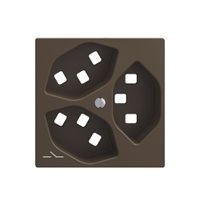 Montageset Feller EDIZIOdue, für Steckdose 3×T23 1×getrennt, coffee