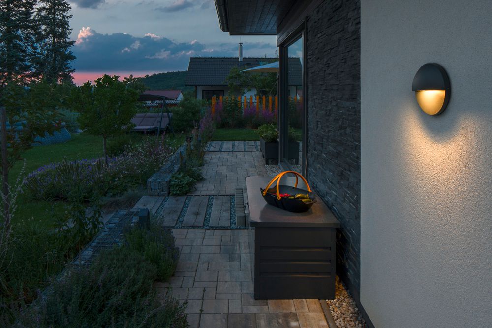 LED-Wandleuchte SLV LID II 15W 800lm 2700/3000K IP65 DIM Ø220mm anthrazit