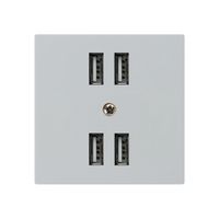 Steckdose 4×USB kallysto A 2400mA hellgrau