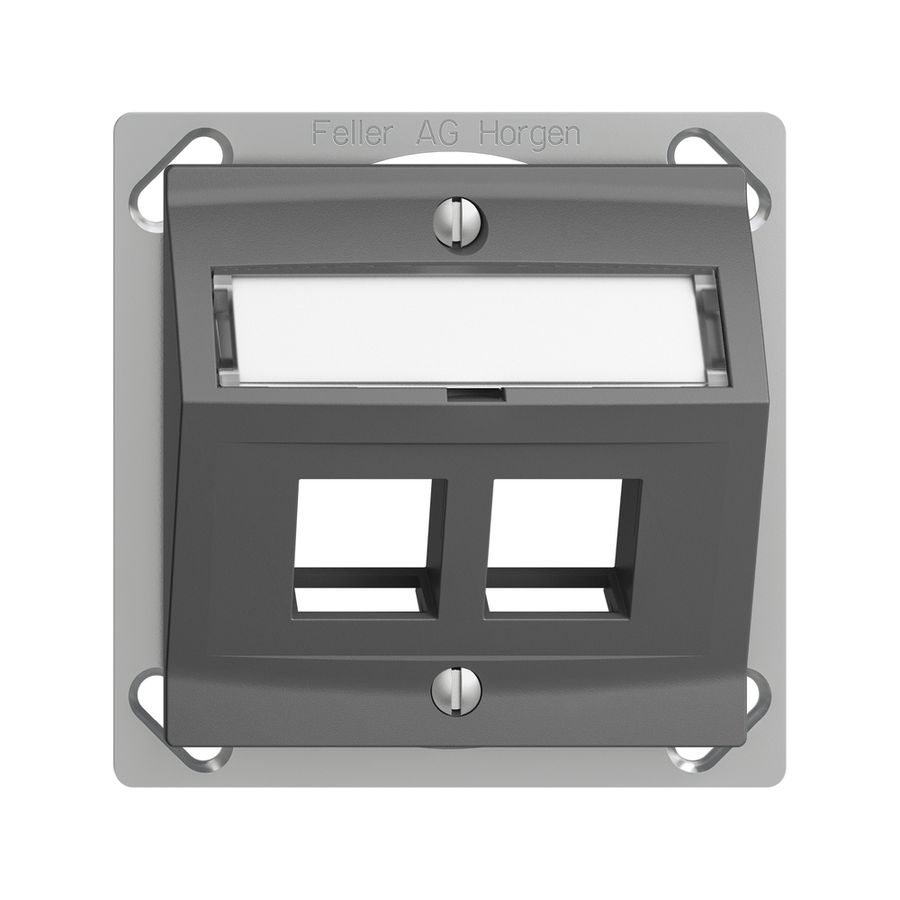 EB-Montageset Edue FM.TE, mit Schrägauslasshaube, für 2×Keystone, dunkelgrau