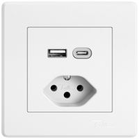 UP-USB-Ladesteckdose EDIZIO.liv SNAPFIX® USB A+C/T13 3A 230VAC ws