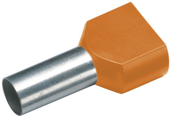 Zwillings-Aderendhülse Cimco 4mm² 12×23mm Kupfer PP orange