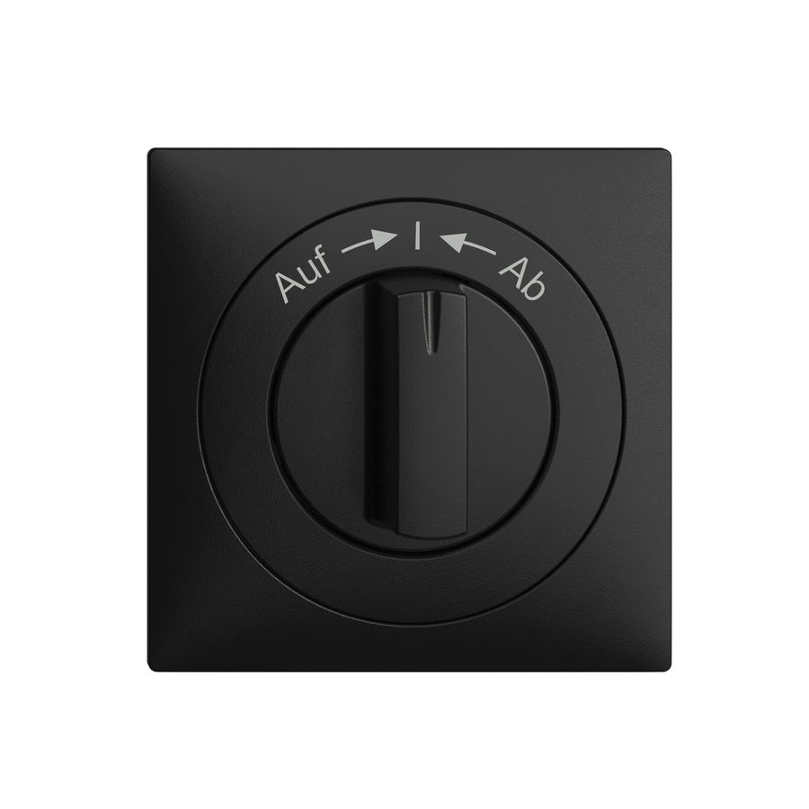 Frontset EDIZIOdue Auf->I<-Ab schwarz 60×60mm für Schwenktaster