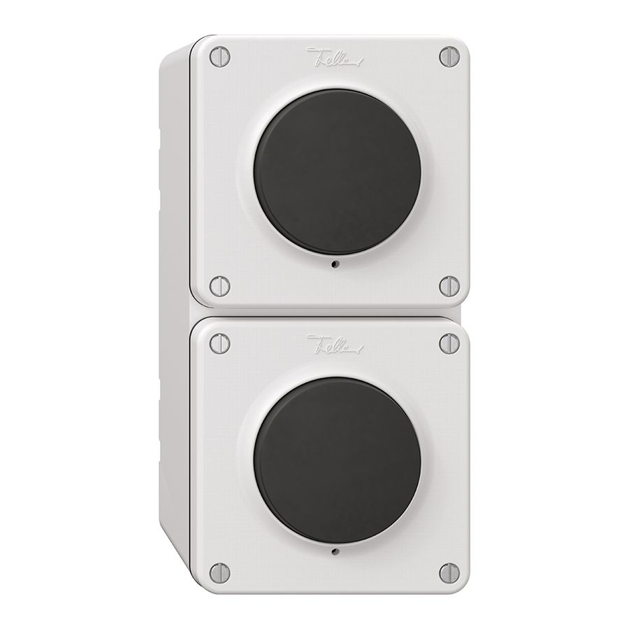 Combinaison NAP NEVO, 2×interrupteur à poussoir schéma 3/1L, blanc