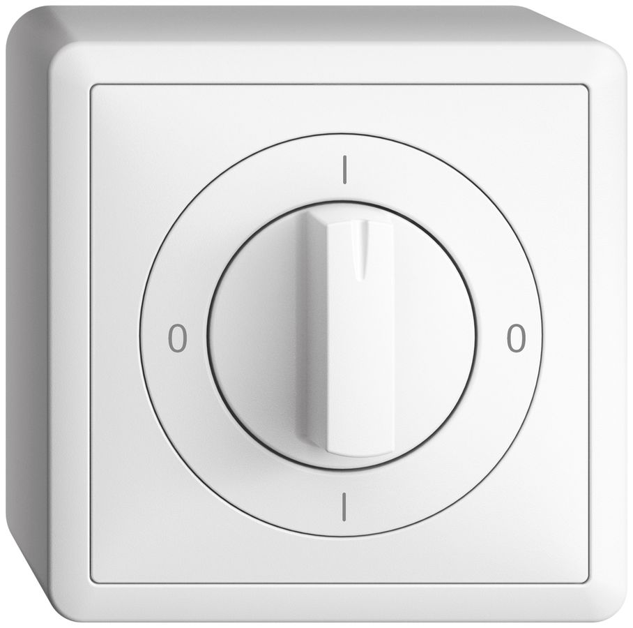 AP-Drehschalter EDIZIOdue 0/2P weiss, mit Drehgriff