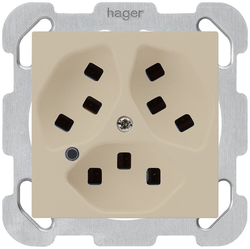 Presa INC Hager kallysto 3×T23 illuminato B beige