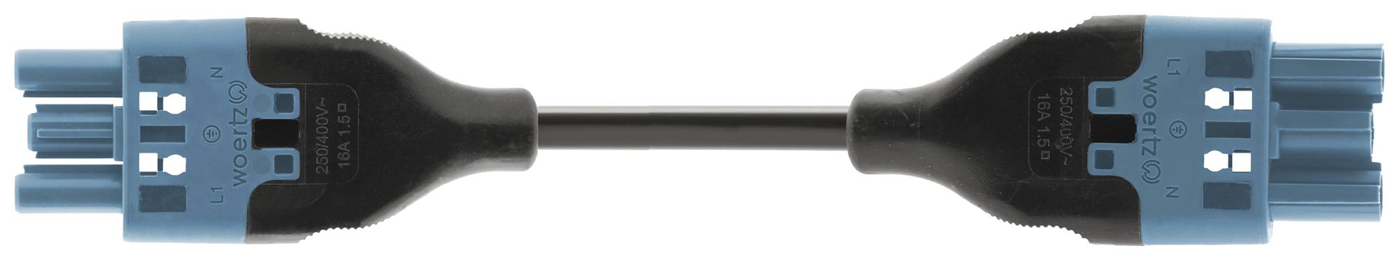 Verbindungsleitung Woertz 49343/C5 3×1.5mm² 250V 16A 6m bl Buchse Stecker Cca