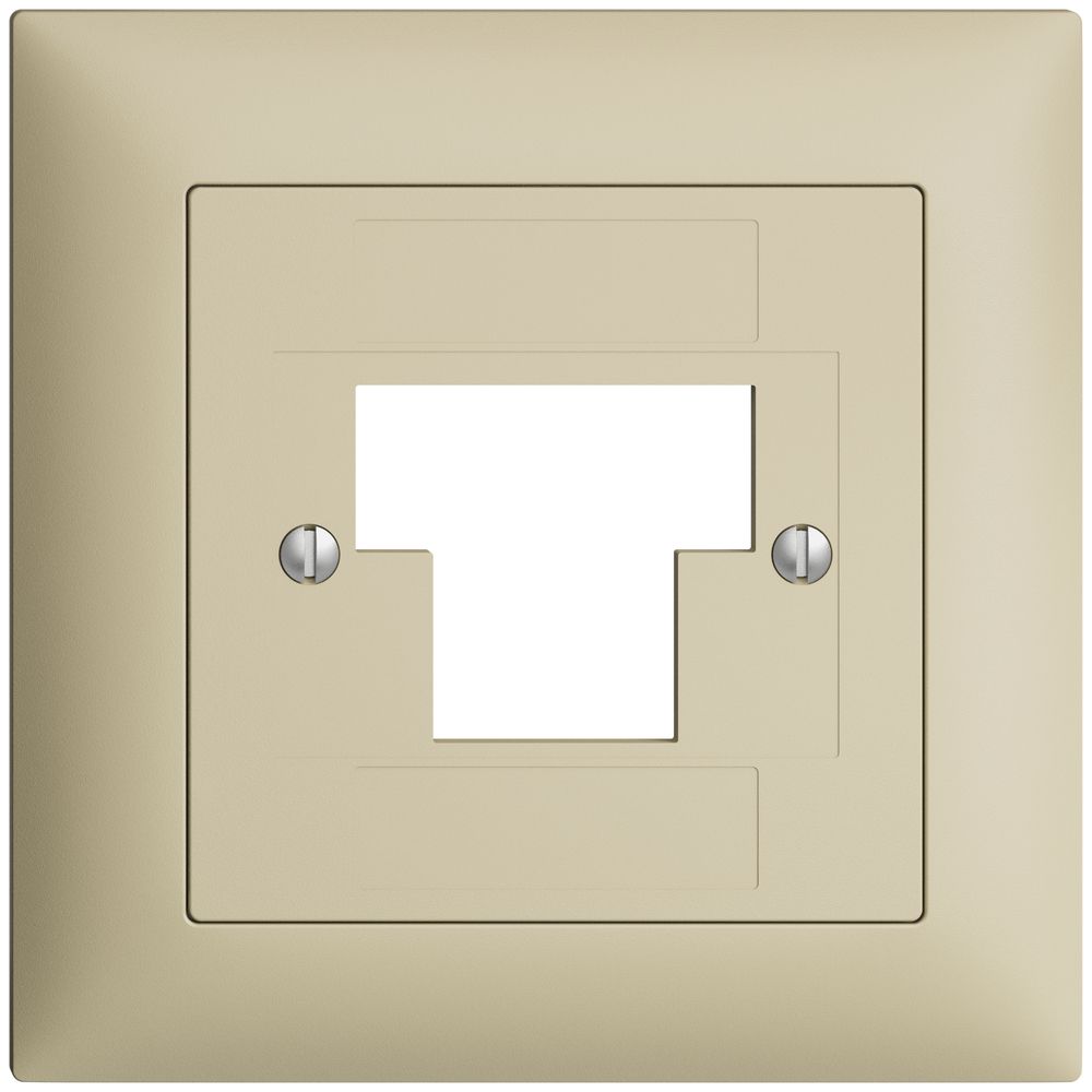 Frontset EDIZIOdue vanille 88×88mm 1×TT 2×RJ45