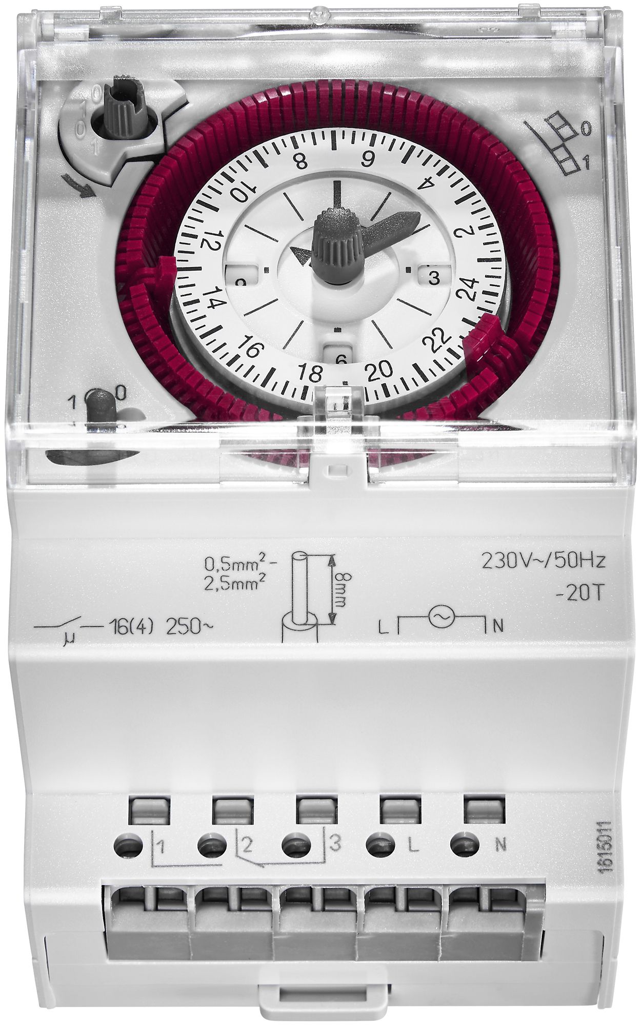 REG-Schaltuhr talento 111 1-0-Uhr plombierbar mit Steckklemmen