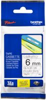 Schriftbandkassette Brother TZe-111 6mm×8m, transparent-schwarz