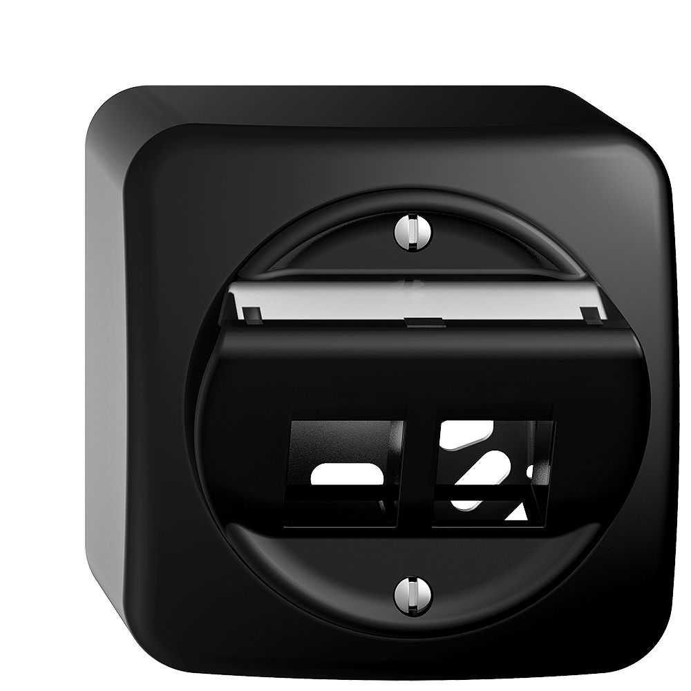 Kit de montage AP Sdue, avec capot de sortie oblique p.2×Keystone noir