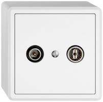 AP-Antennendose TV-R EDIZIO.liv SNAPFIX® Durchgangsdose 4dB ws