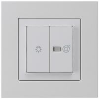 UP-Leuchtdruckschalter kallysto.pro hellgrau 1/1L Symbolen Licht+Ventilation