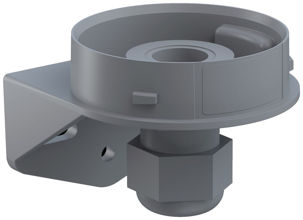 Winkel WERMA Mini, für Signalsäule, Kabelverschraubung, grau