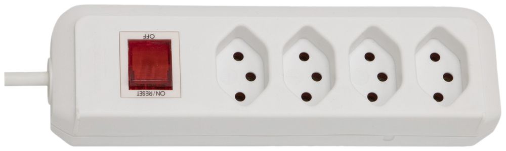 Prise multiple cleverLINE interrupteur 4×T13 H05VV-F 3×1mm² 1.5m blanc